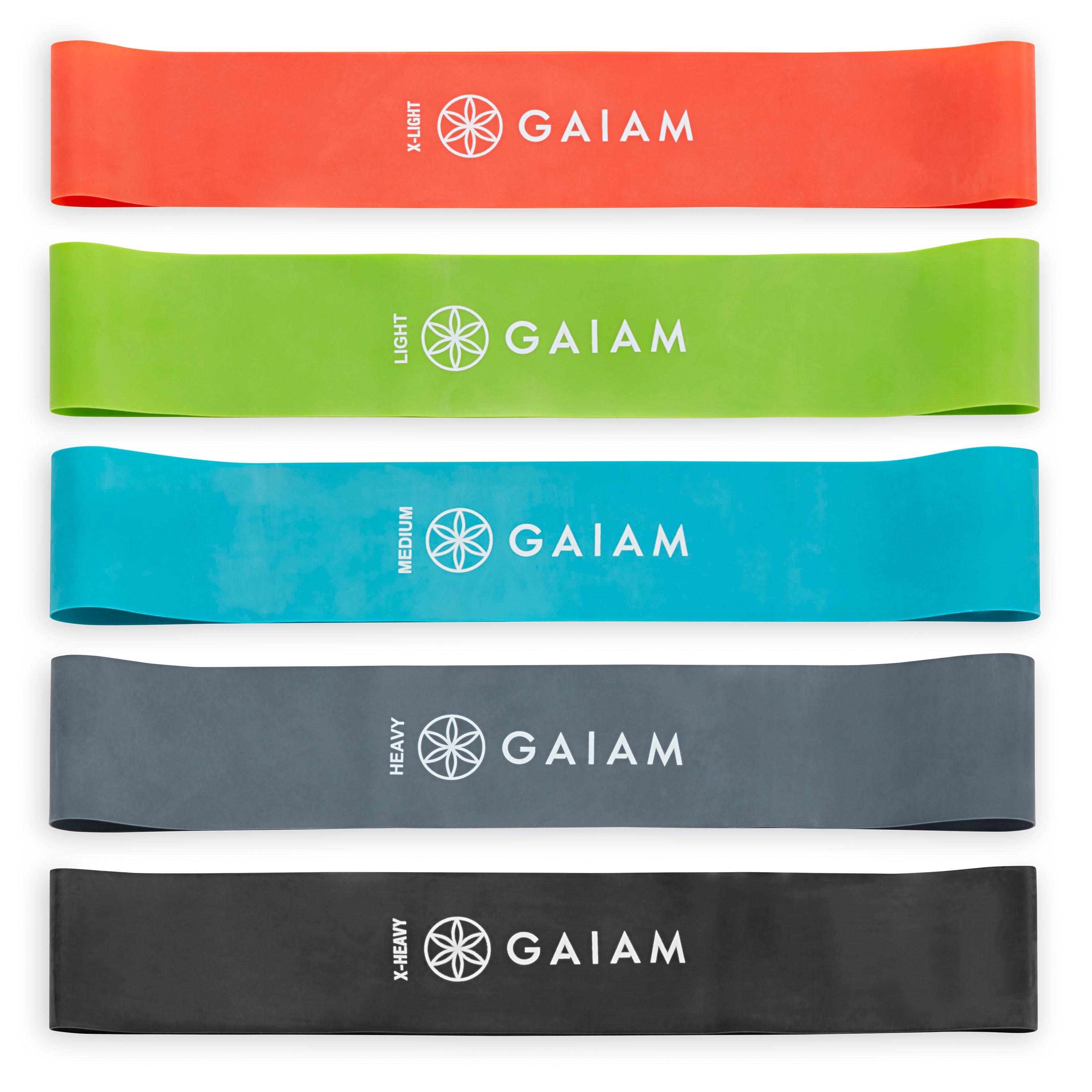 Gaiam Restore Mini Loop Bands 5-Pack all five resistance levels